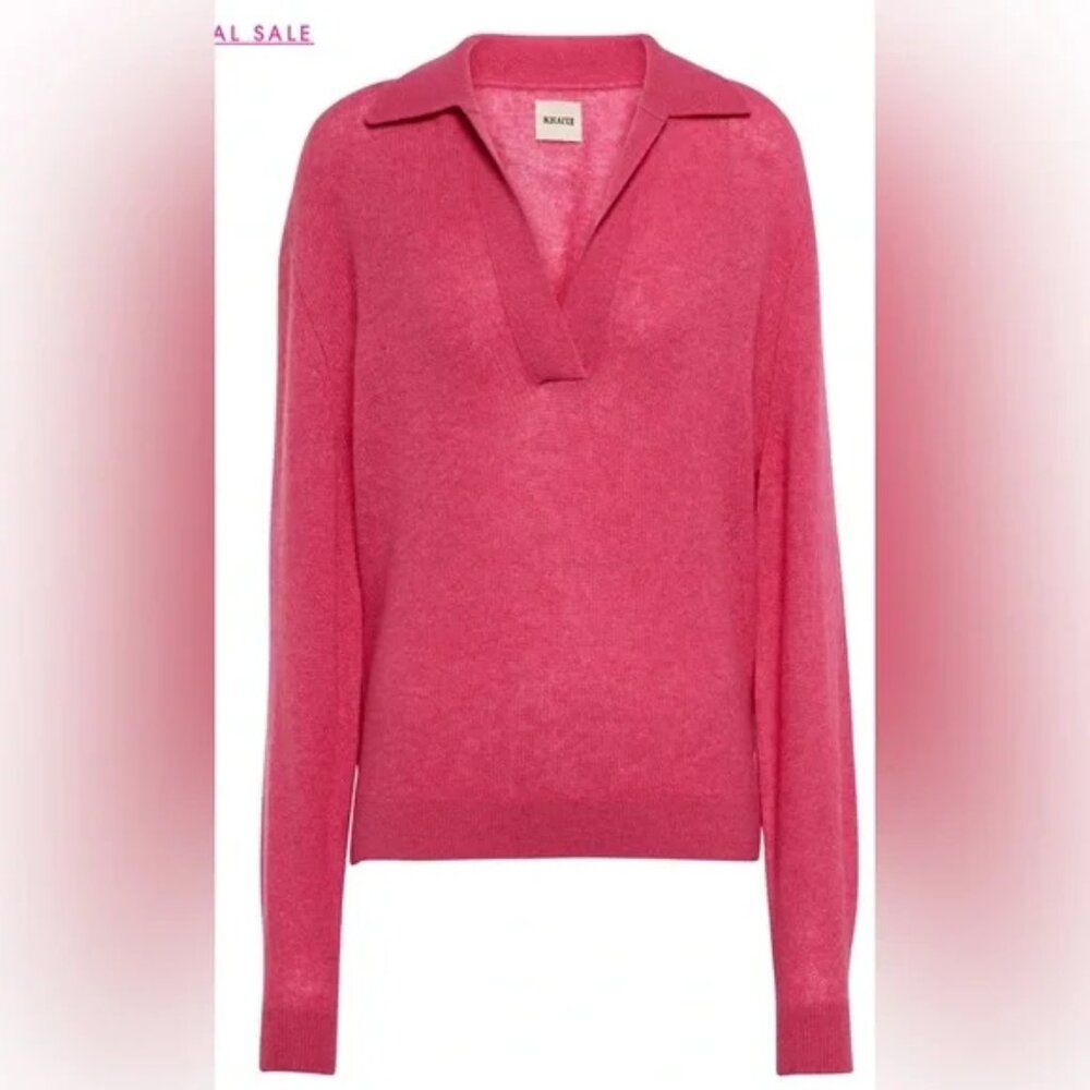 Offered here is a never worn Jo style sweater in hot pink from KHAITE. While it